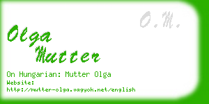 olga mutter business card